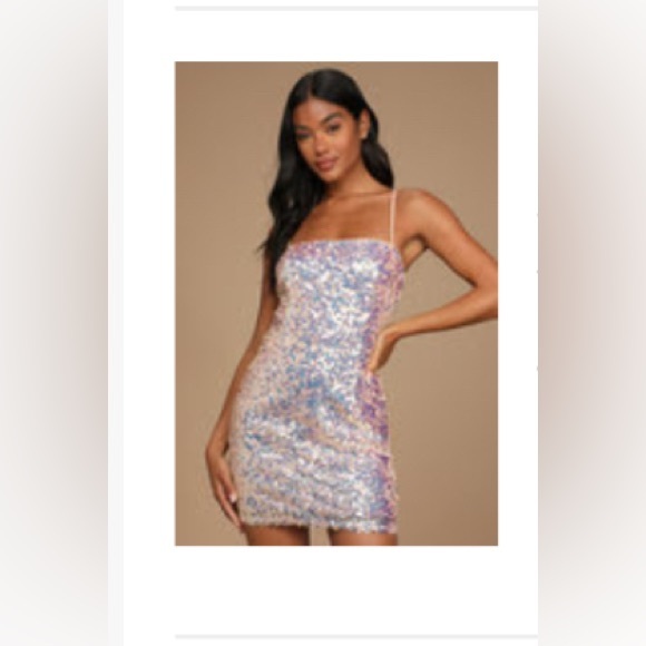 Teen party dress from Lulu’s!!! Each pink mini sequined dress - Picture 4 of 4